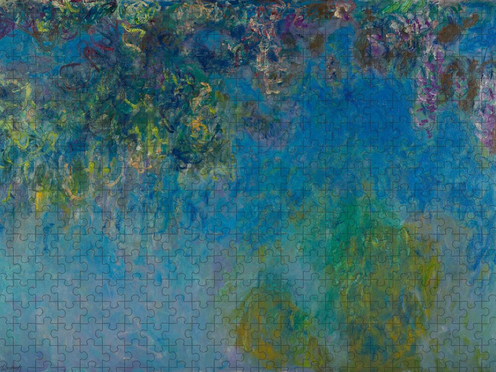 Claude Monet Jigsaw Puzzle featuring the painting Wisteria by Claude Monet