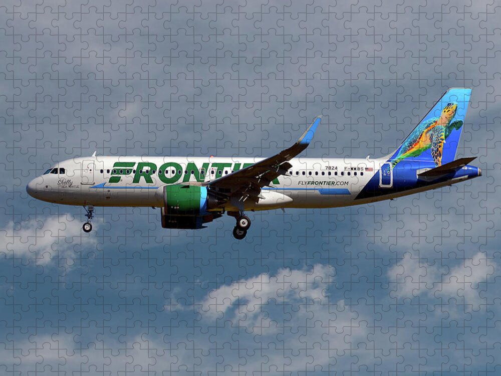 Frontier Jigsaw Puzzle featuring the photograph Frontier Airbus A320-251N #7 by Smart Aviation