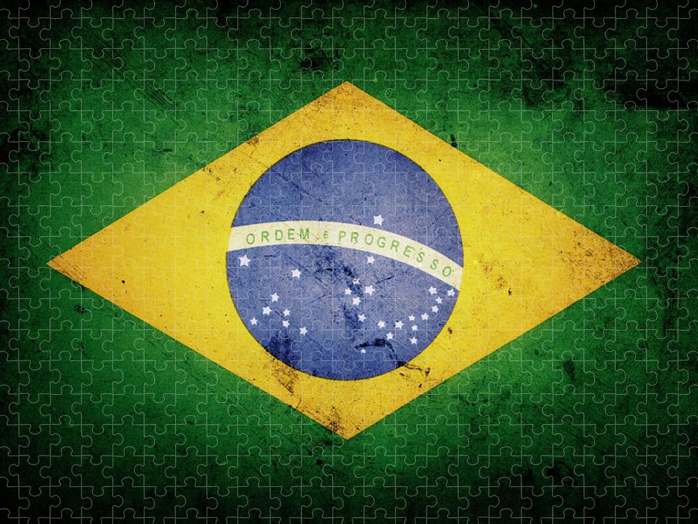 Brazilian flag Jigsaw Puzzle by Les Cunliffe | Pixels