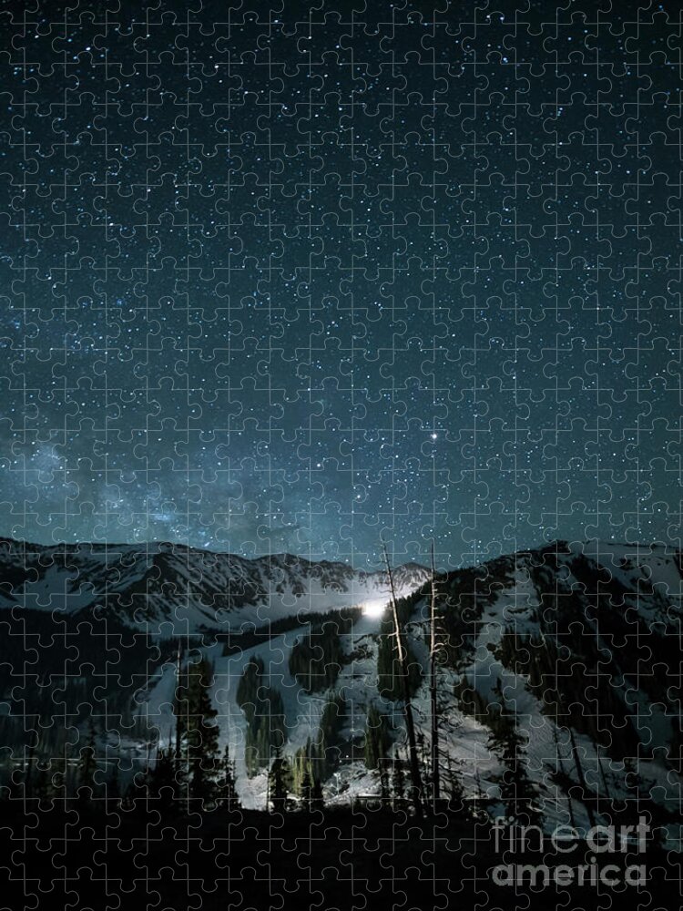 Alpine Jigsaw Puzzle featuring the photograph A-Basin at Night by Juli Scalzi