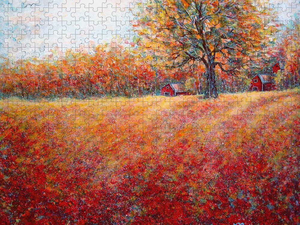Autumn Landscape Jigsaw Puzzle featuring the painting A Beautiful Autumn Day by Natalie Holland