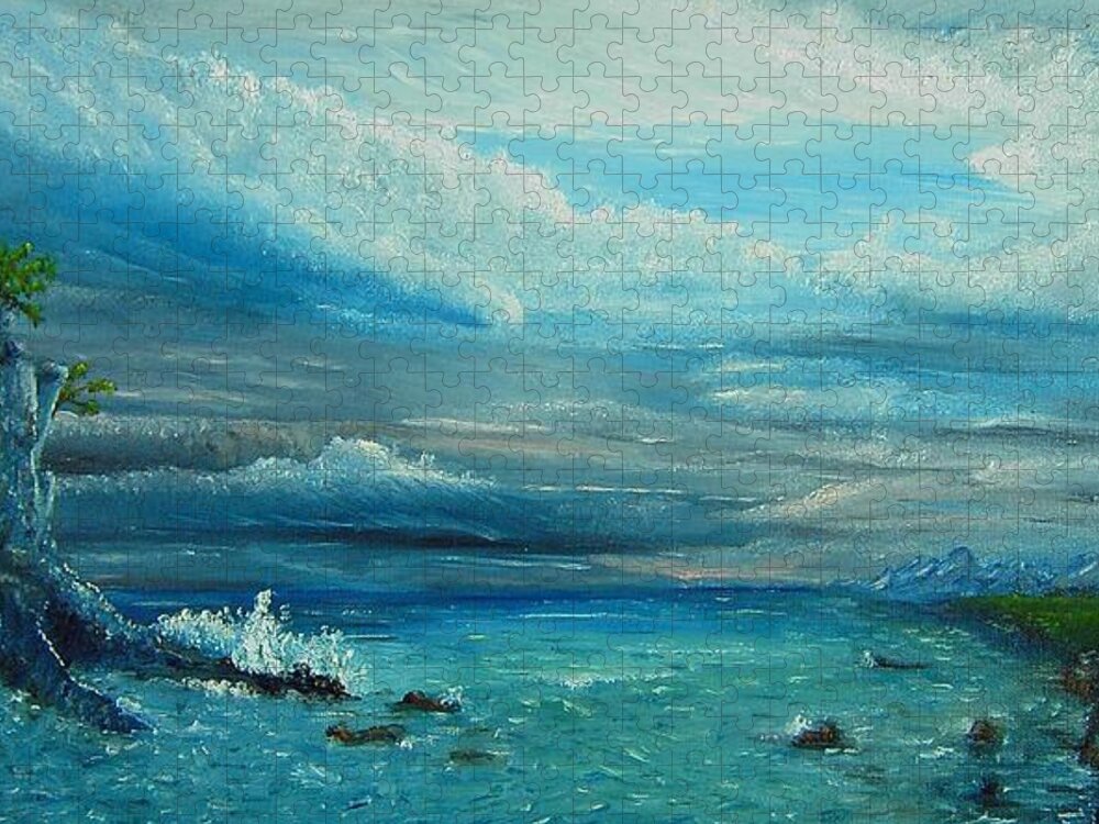  Jigsaw Puzzle featuring the painting A Break in the Storm by Daniel W Green