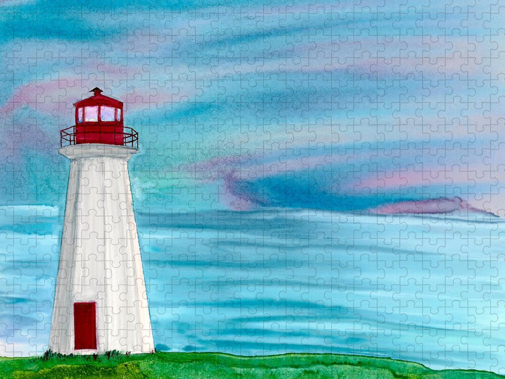 Cape George Jigsaw Puzzle featuring the painting A Breath of Fresh Air by Eli Tynan