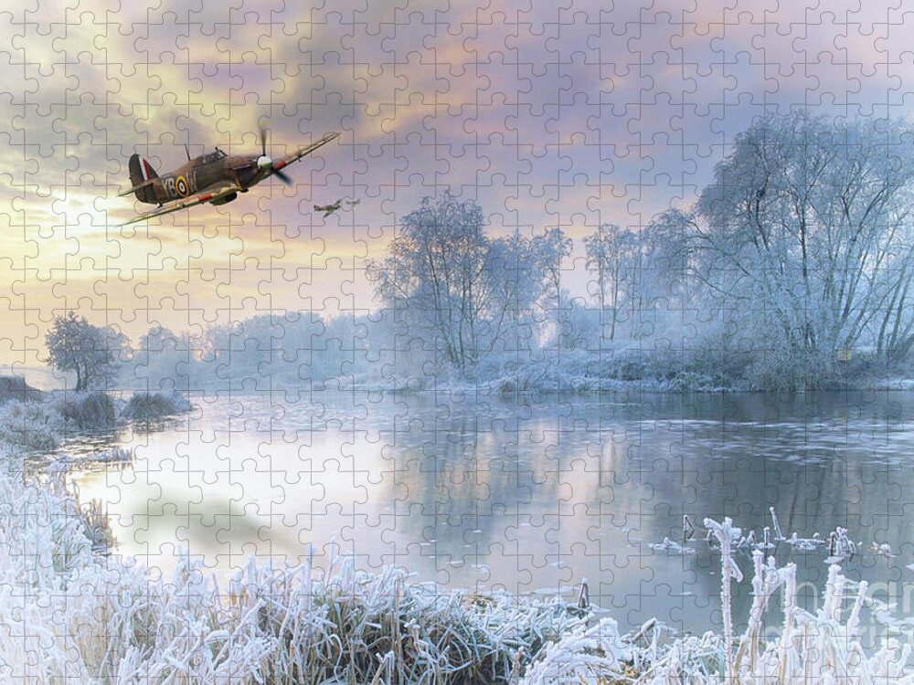 Hurricane Jigsaw Puzzle featuring the digital art A Cold Cold Morning by Airpower Art