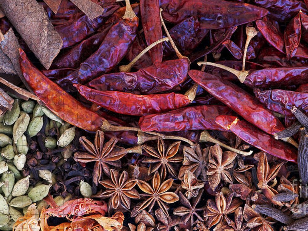 India Jigsaw Puzzle featuring the photograph A Collection of Spices by Tim Gainey