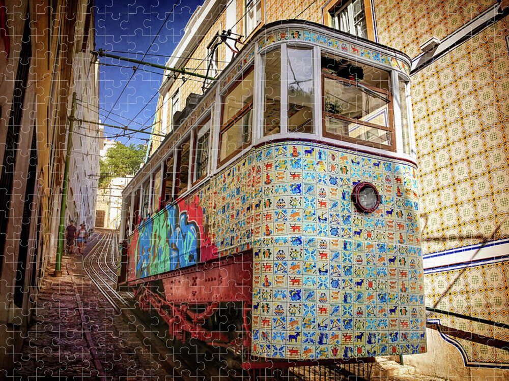 Lisbon Jigsaw Puzzle featuring the photograph A Colorful Lisbon Tram by Carol Japp