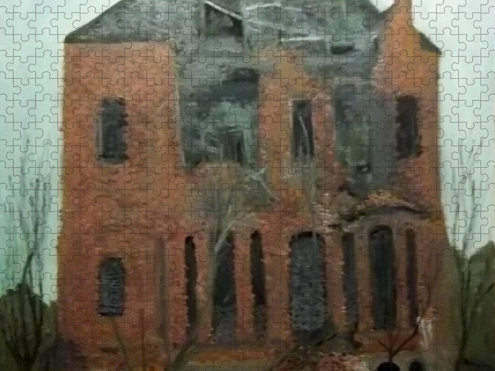 Derelict House Jigsaw Puzzle featuring the painting A Derelict House by Peter Gartner