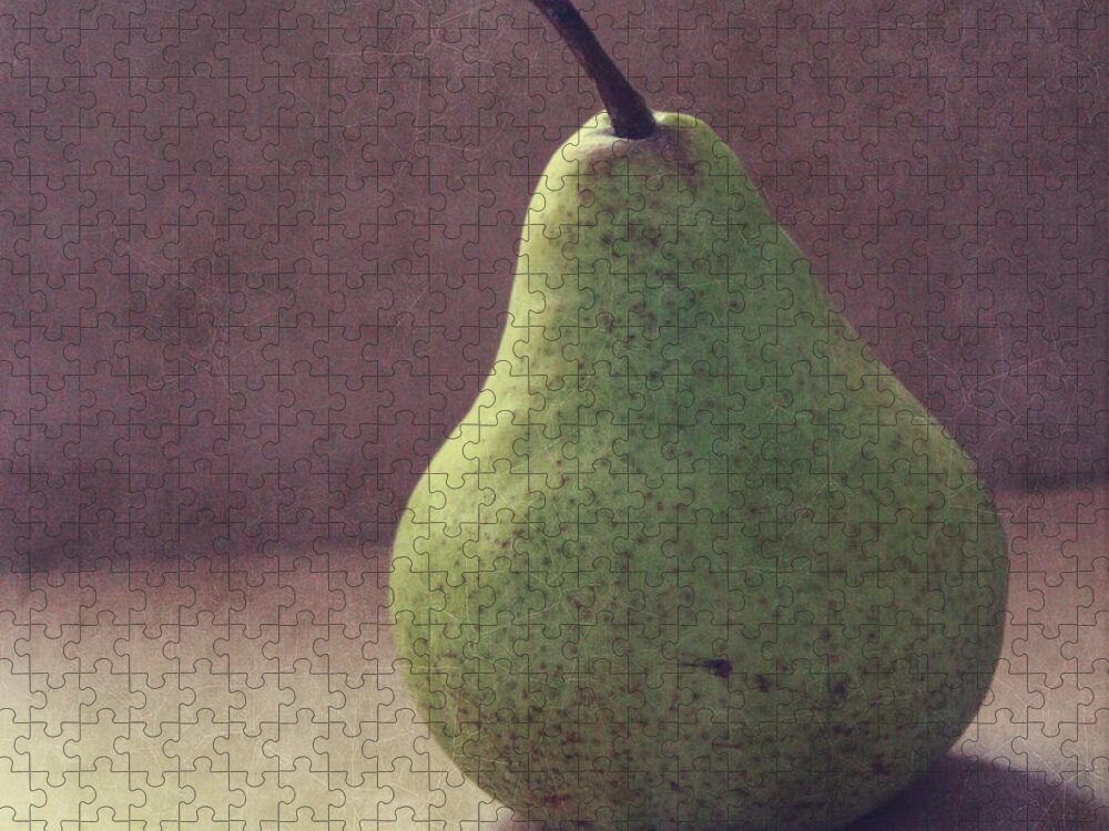 Pear Jigsaw Puzzle featuring the photograph A Green Pear- Art by Linda Woods by Linda Woods
