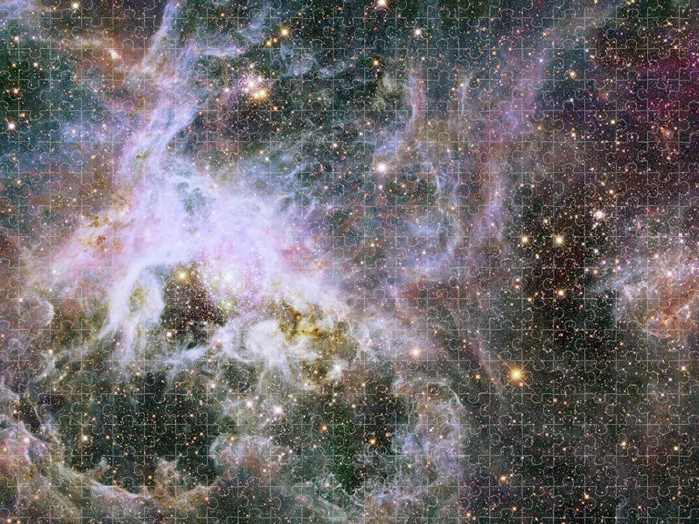 Space Jigsaw Puzzle featuring the photograph A Hubble Infrared View of the Tarantula Nebula by Eric Glaser