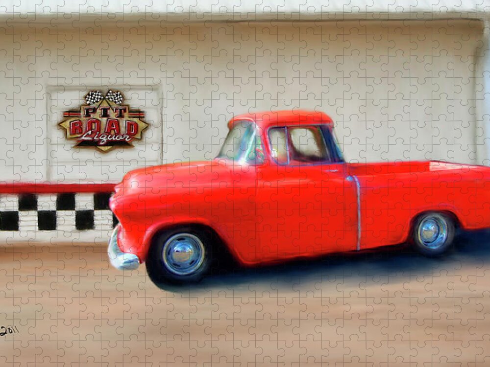 Paintings Of Cars Jigsaw Puzzle featuring the painting Fire and Ice by Colleen Taylor