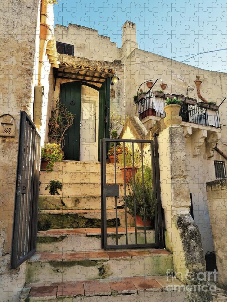 Matera Jigsaw Puzzle featuring the photograph A Matera Stone Home by Laurie Morgan
