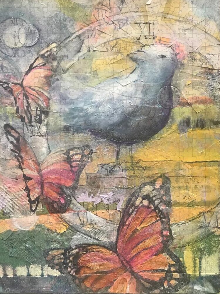 Dove Jigsaw Puzzle featuring the mixed media A New Day by Eleatta Diver