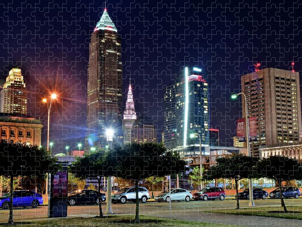 Cleveland Jigsaw Puzzle featuring the photograph A New View by Frozen in Time Fine Art Photography