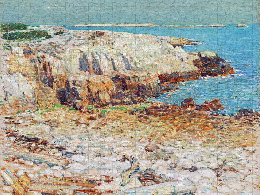 Childe Hassam Jigsaw Puzzle featuring the painting A North East Headland by Childe Hassam