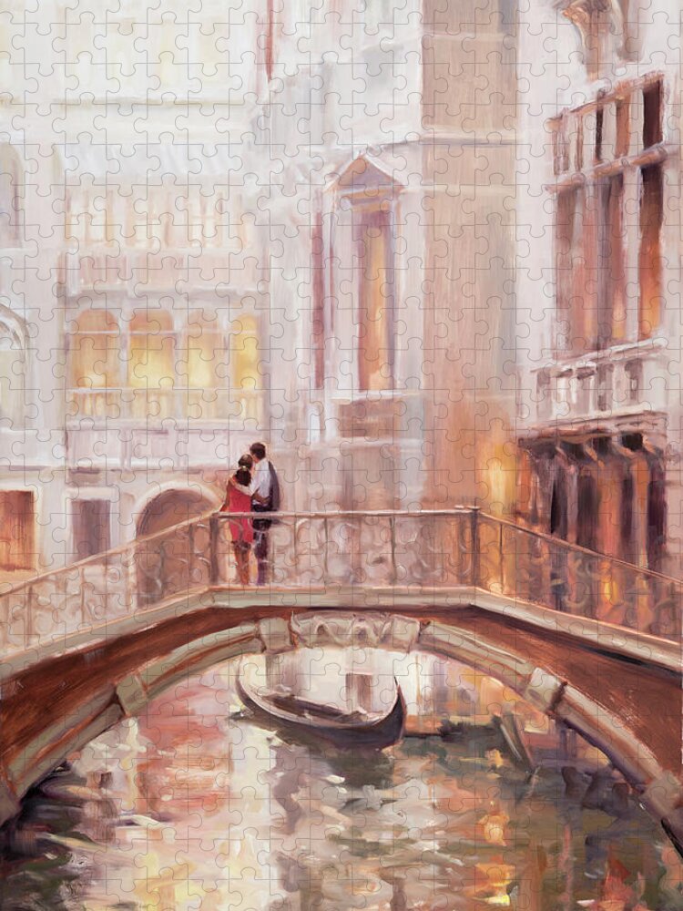 Romantic Jigsaw Puzzle featuring the painting A Perfect Afternoon in Venice by Steve Henderson