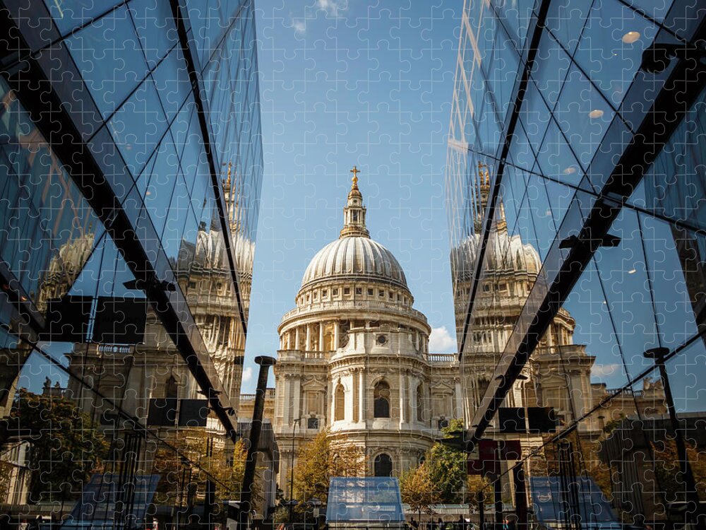 St Paul's Jigsaw Puzzle featuring the photograph A Reflection on St' Paul's by Rick Deacon