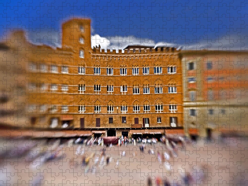 Piazza Del Campo Jigsaw Puzzle featuring the photograph A Surreal Siena by Marilyn Hunt
