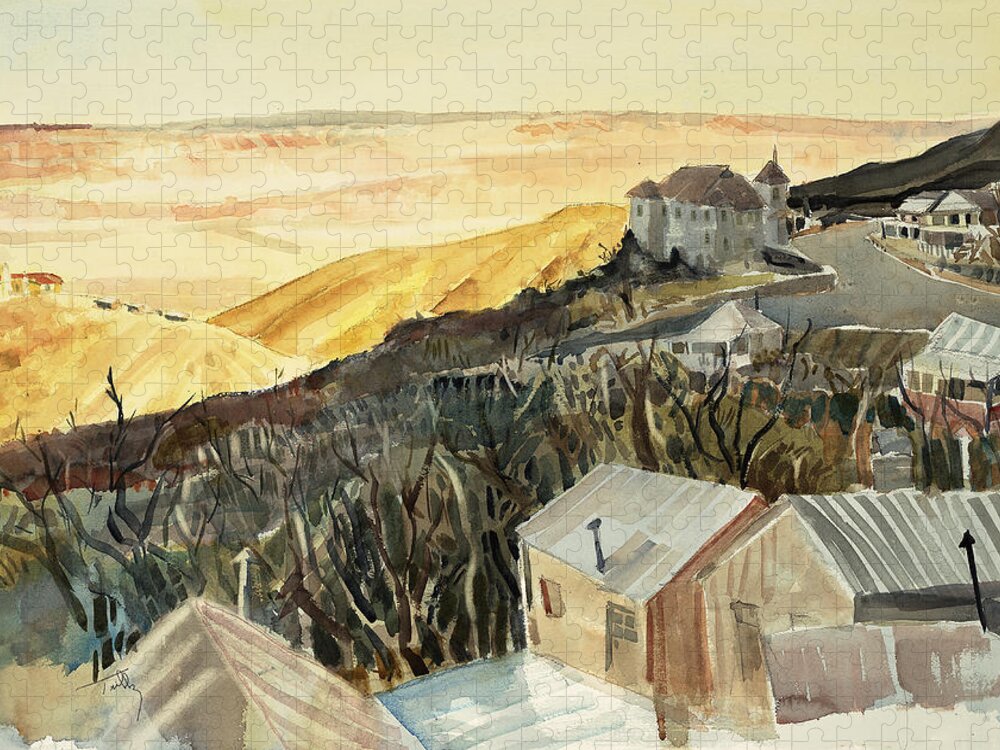 Landscape Jigsaw Puzzle featuring the painting A View From Jerome by Thomas Tribby