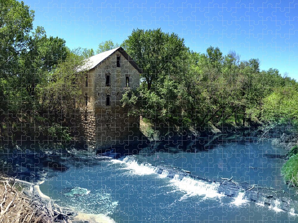 Kansas Jigsaw Puzzle featuring the photograph Abandoned Mill at Cedar Point by Rod Seel