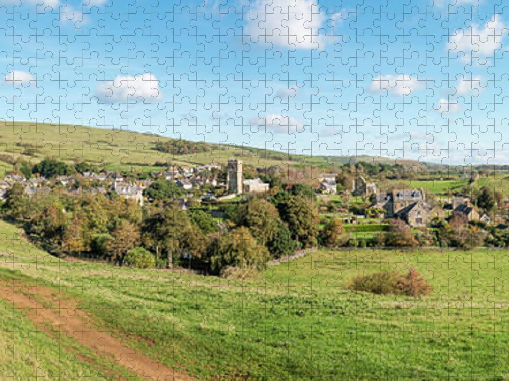 Abbotsbury Jigsaw Puzzle featuring the photograph Abbotsbury Village Panorama by Roy Pedersen