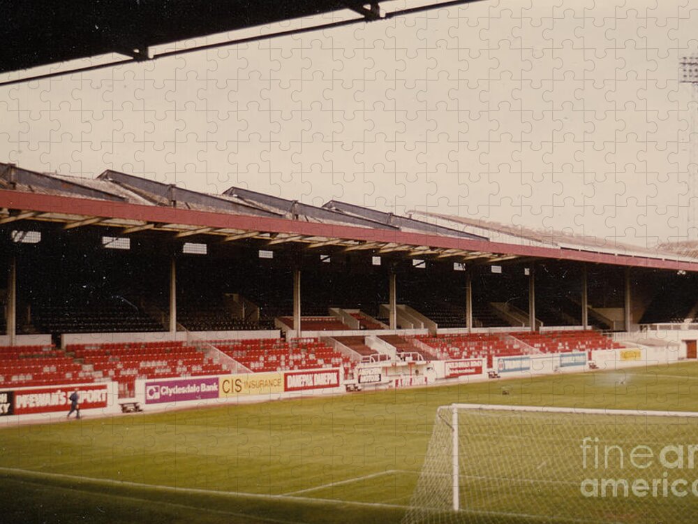  Jigsaw Puzzle featuring the photograph Aberdeen FC - Pittodrie - Main Stand 2 - August 1981 by Legendary Football Grounds