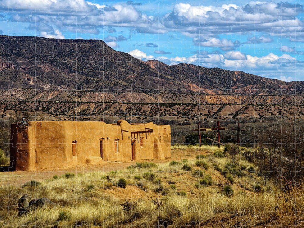 Architecture Jigsaw Puzzle featuring the photograph Abiquiu Church by Robert FERD Frank