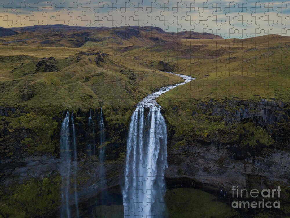 Iceland Jigsaw Puzzle featuring the photograph Above The Falls by Michael Ver Sprill