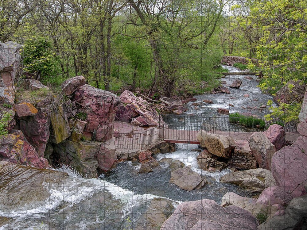 Pipestone National Monument Jigsaw Puzzle featuring the photograph Above Winnewissa Falls 2 by Greni Graph