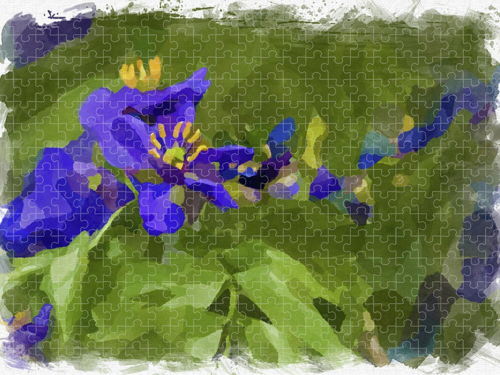 Flower Jigsaw Puzzle featuring the photograph Abstract Flower Watercolor by Ricky Barnard