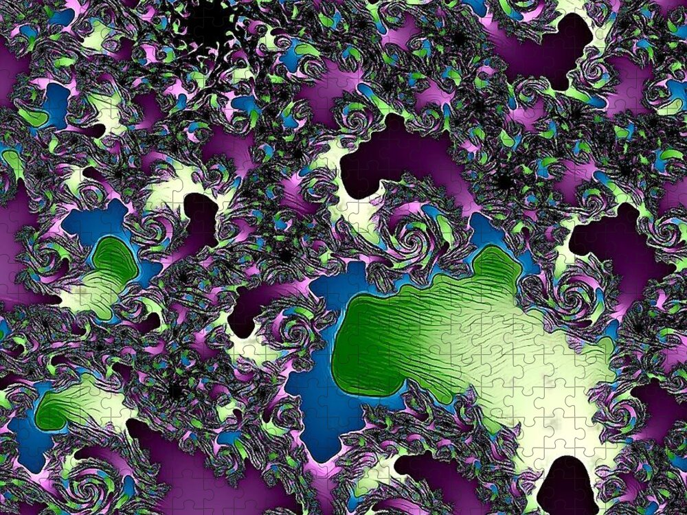 Digital Art Jigsaw Puzzle featuring the digital art Abstract Fractal 122016.12 by Artful Oasis