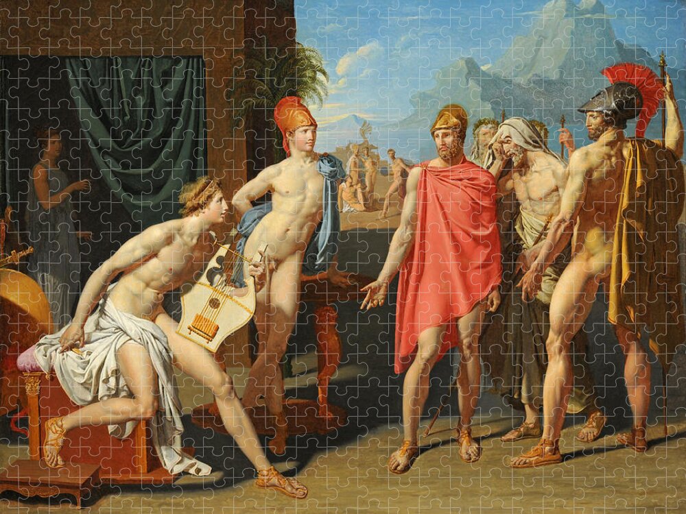 Jean-auguste-dominique Ingres Jigsaw Puzzle featuring the painting Achilles Receiving the Envoys of Agamemnon by Jean-Auguste-Dominique Ingres