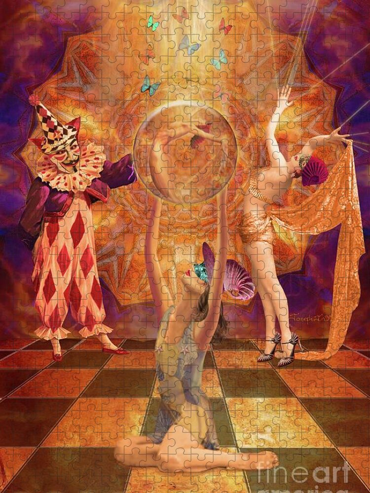 Burlesque Jigsaw Puzzle featuring the digital art Act 3 Burlesque Circus Follies by Joseph J Stevens