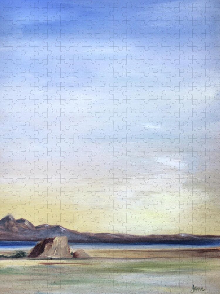 Adobe Rock Jigsaw Puzzle featuring the painting Adobe Rock by Nila Jane Autry