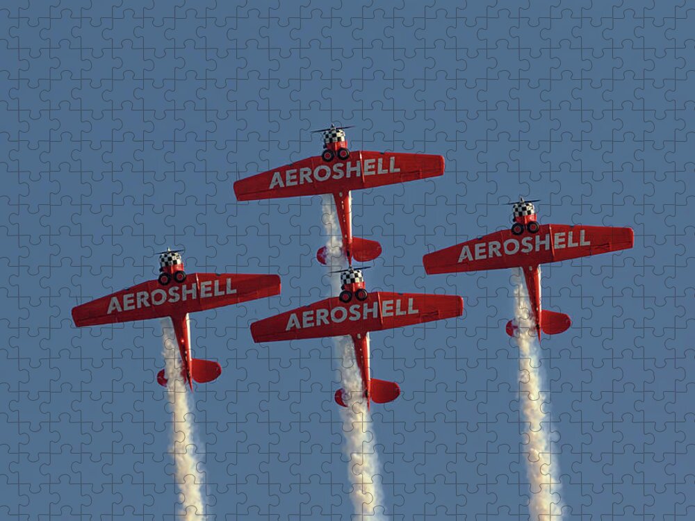 Aeroshell Jigsaw Puzzle featuring the photograph Aeroshell Aerobatic Team by Susan Rissi Tregoning