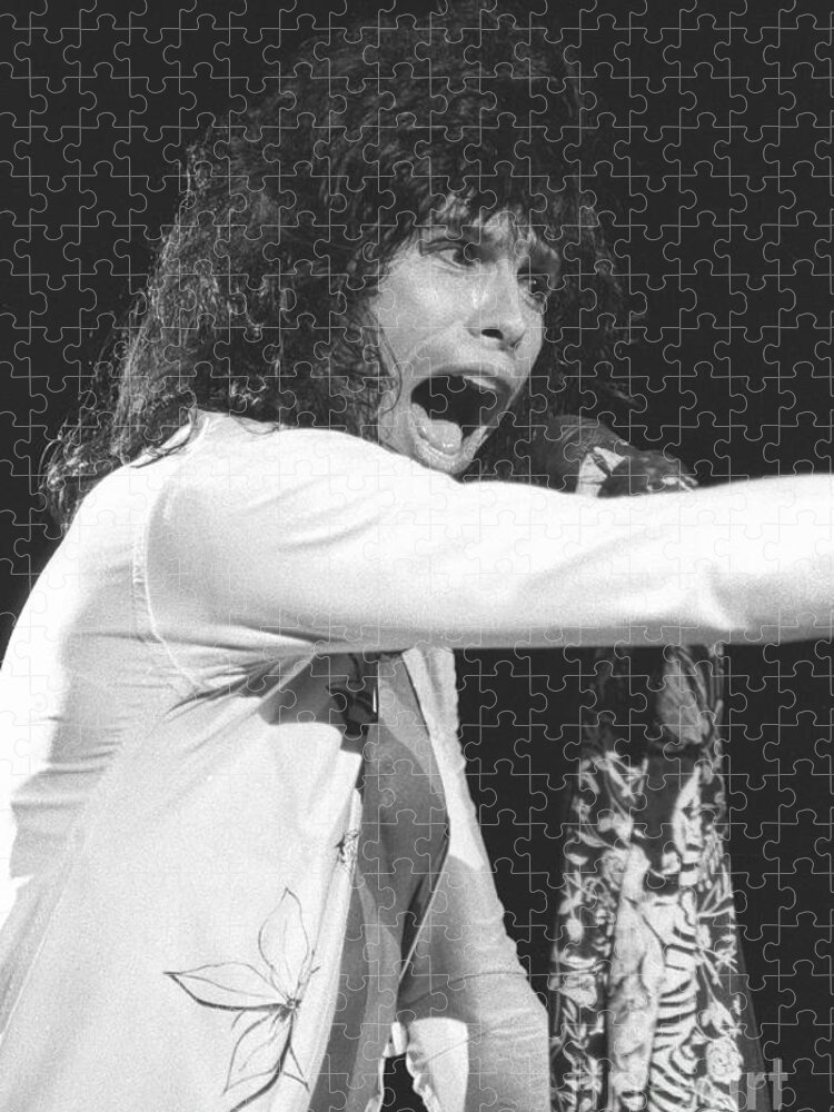 Lead Singer Jigsaw Puzzle featuring the photograph Aerosmith Steven Tyler by Concert Photos
