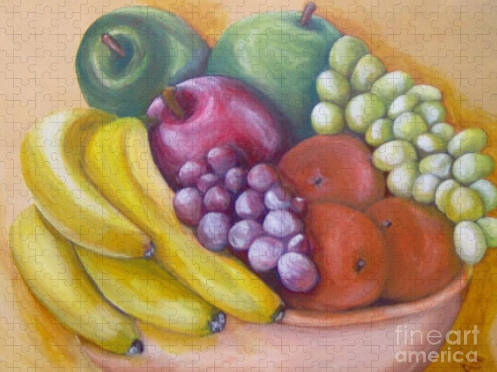 Fruit Jigsaw Puzzle featuring the painting Affluent by Saundra Johnson