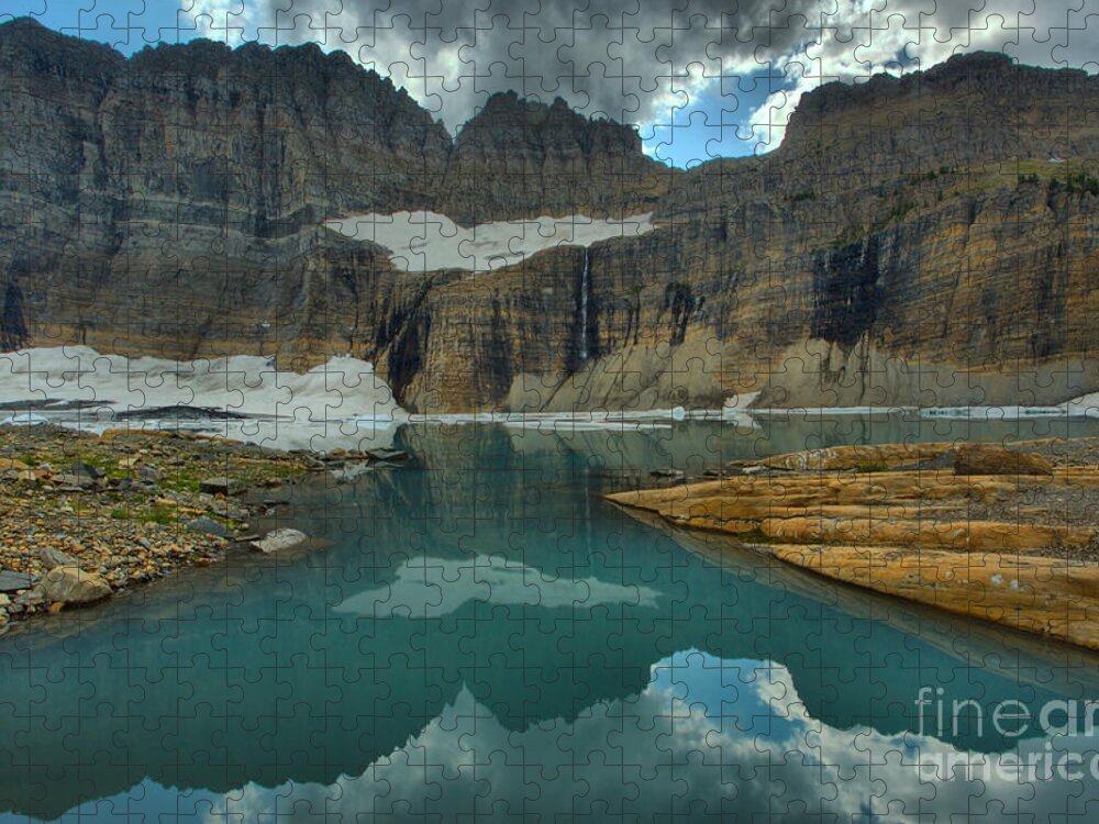 Grinnell Glacier Jigsaw Puzzle featuring the photograph Afternoon Reflections In Grinnell Pond by Adam Jewell