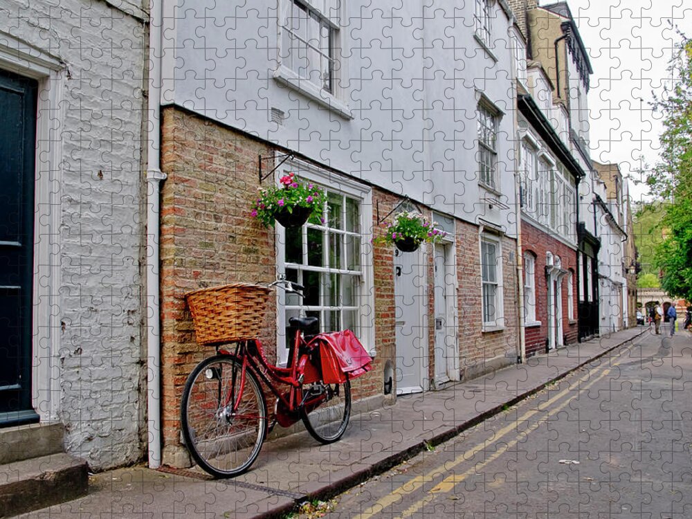 Cambridge Jigsaw Puzzle featuring the photograph Afternoon with a bike. by Elena Perelman