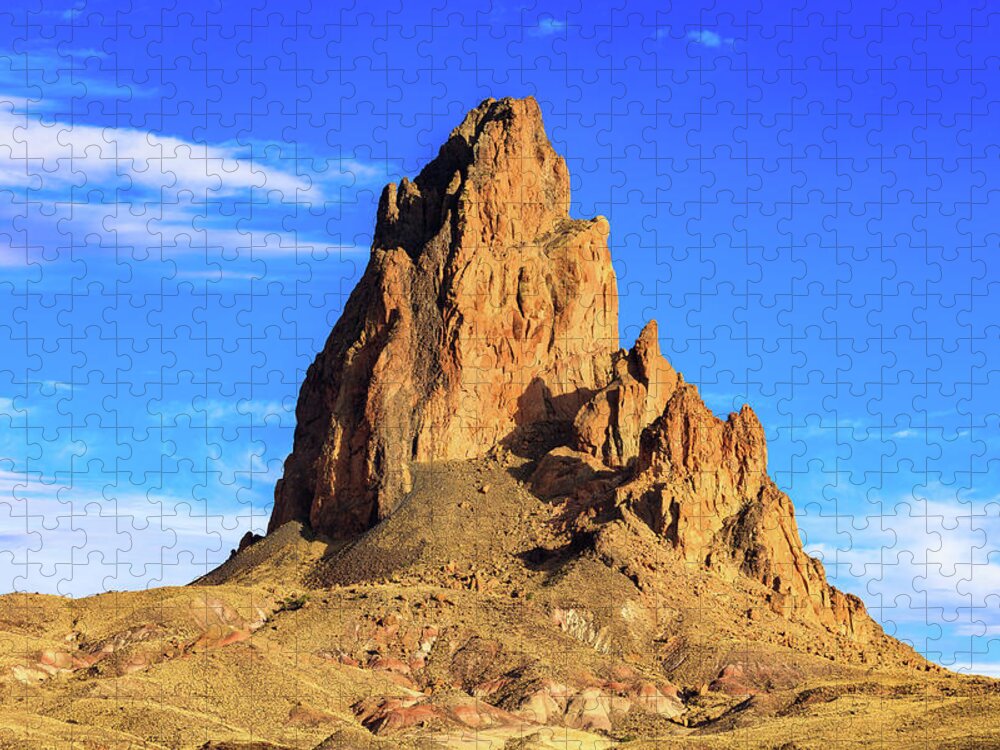 Agathla Peak Jigsaw Puzzle featuring the photograph Agathla Peak by Raul Rodriguez