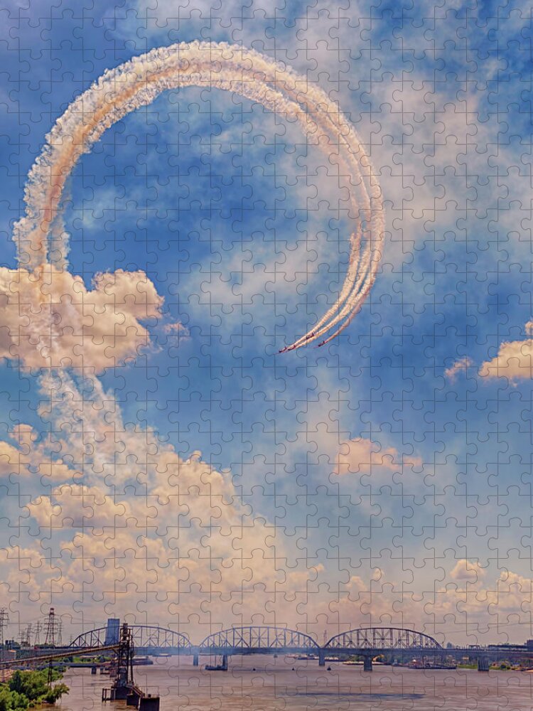 Aeroshell Jigsaw Puzzle featuring the photograph Airshow at the Lou by Susan Rissi Tregoning