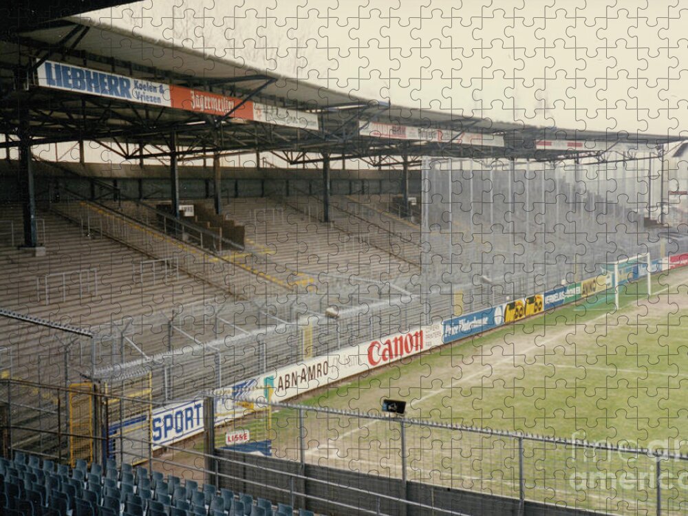 Ajax Jigsaw Puzzle featuring the photograph Ajax Amsterdam - De Meer Stadion - East End Terrace - April 1992 by Legendary Football Grounds