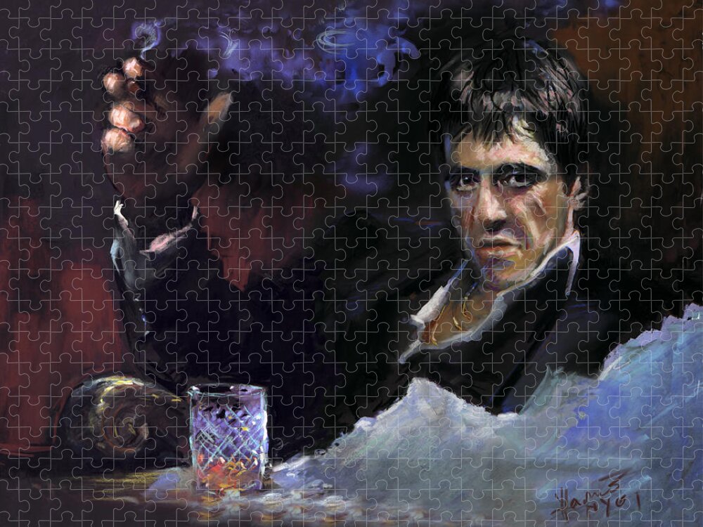 Al Pacino Jigsaw Puzzle featuring the pastel AL Pacino snow by Ylli Haruni