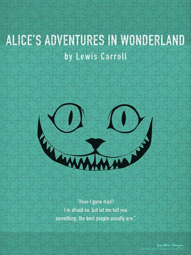 Alice In Wonderland Jigsaw Puzzle featuring the mixed media Alice in Wonderland by Lewis Carroll Greatest Books Ever Series 021 by Design Turnpike