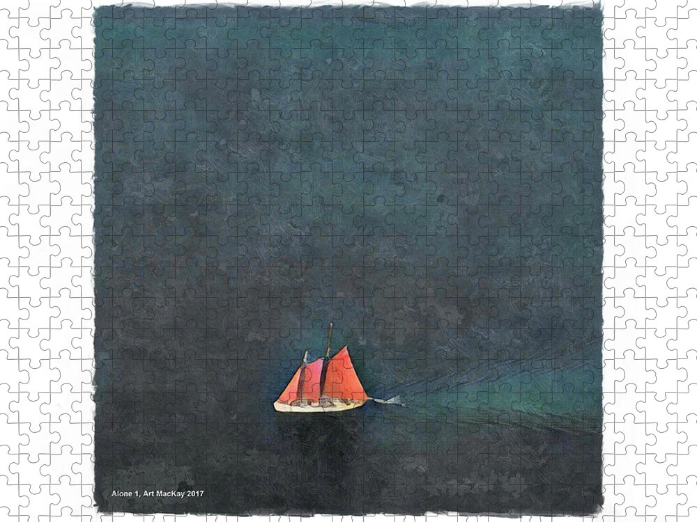 Sail Jigsaw Puzzle featuring the photograph Alone by Art MacKay