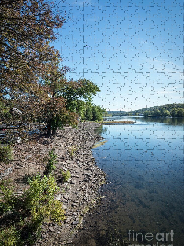 Lambertville Jigsaw Puzzle featuring the photograph Along The Bank Of The Delaware River by Judy Wolinsky