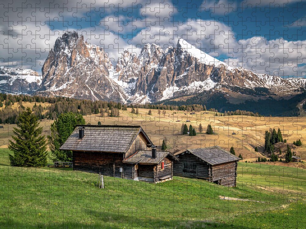 Alpe Di Suisi Jigsaw Puzzle featuring the photograph Alpe Di Suisi Cabin by James Udall