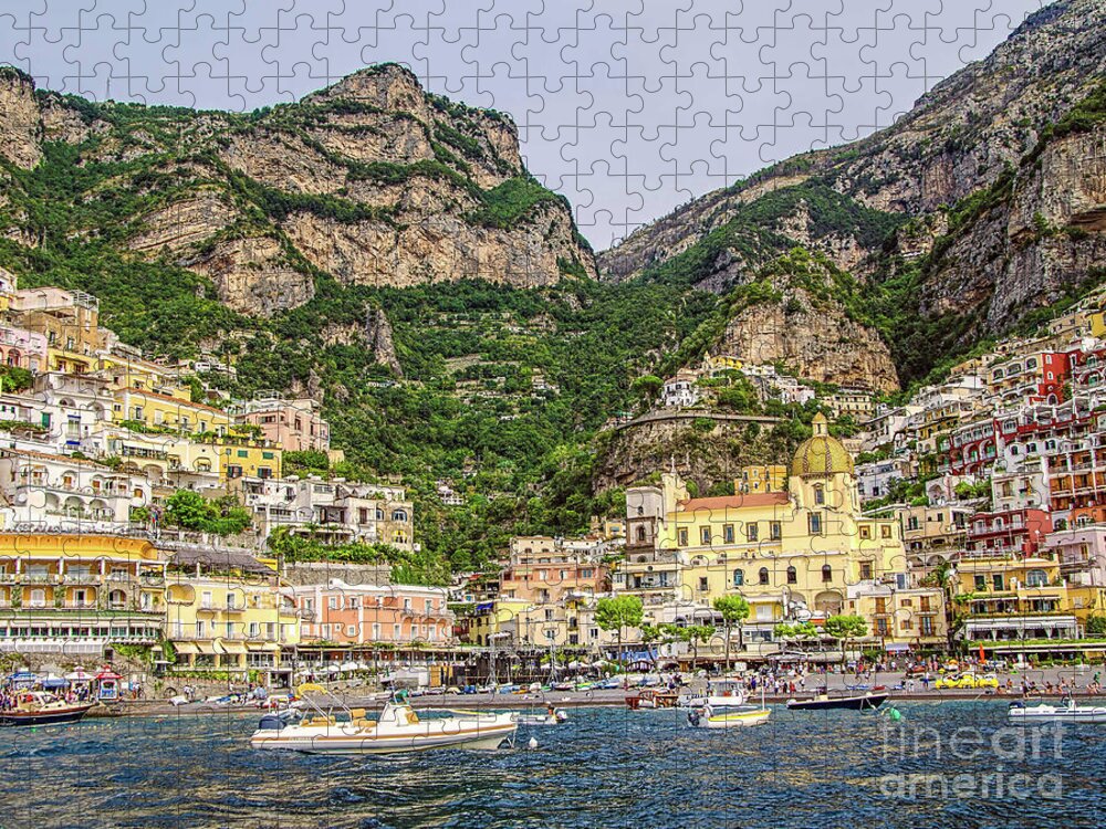 Amalfi Coast Jigsaw Puzzle featuring the photograph Amalfi Coast. View from the sea by Maria Rabinky