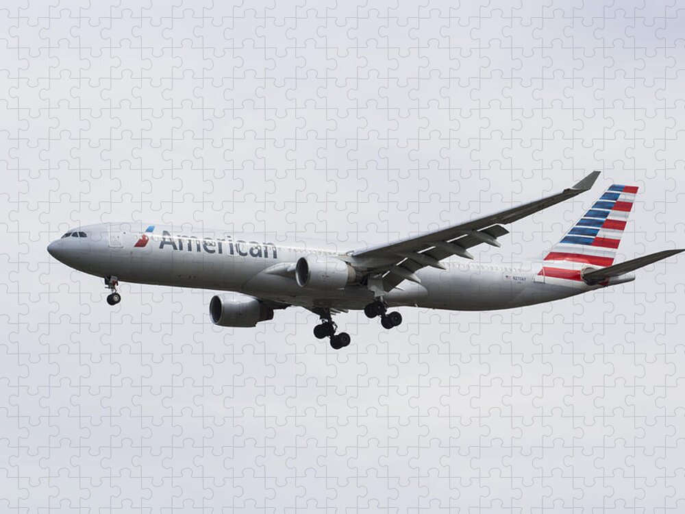 American Airlines A330-323 Jigsaw Puzzle featuring the photograph American Airlines Airbus A330 by David Pyatt