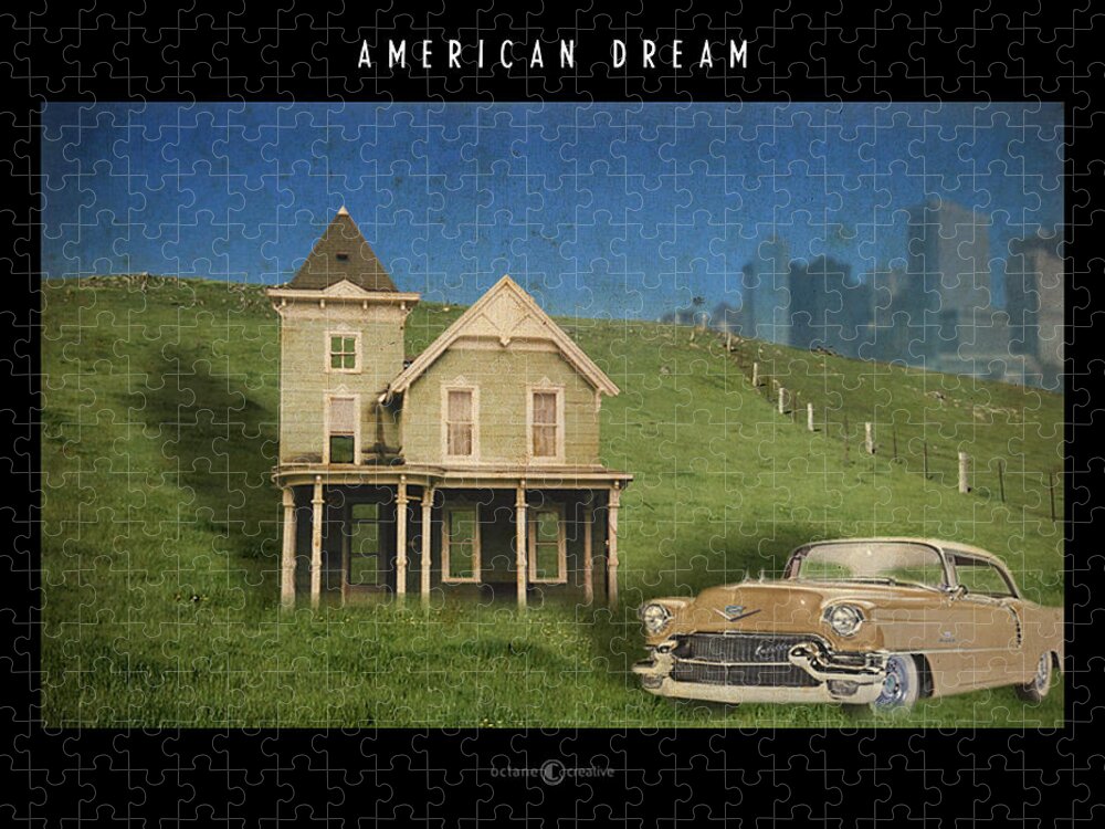 House Jigsaw Puzzle featuring the digital art American Dream by Tim Nyberg