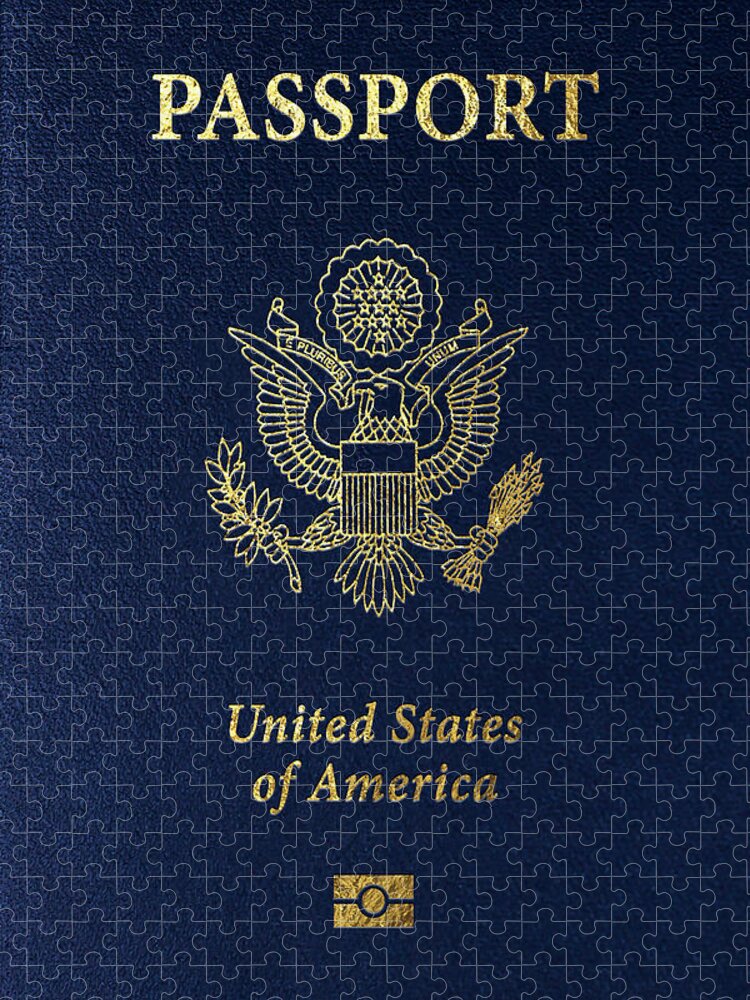 “passports” Collection Serge Averbukh Jigsaw Puzzle featuring the digital art American Passport Cover by Serge Averbukh